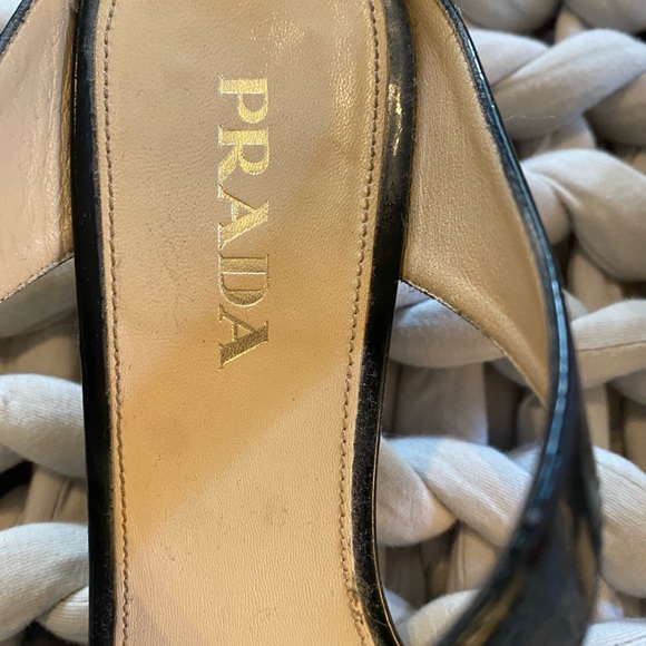 Prada T Strap Patent Leather Sandals - Picture 3 of 15